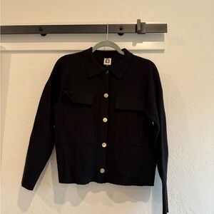 Anne Klein Black Cardigan with Gold Buttons Size Small